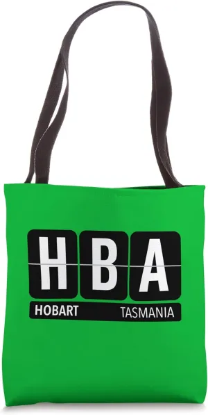 HBA Hobart Tasmania AU Travel Souvenir White Text Tote Bag