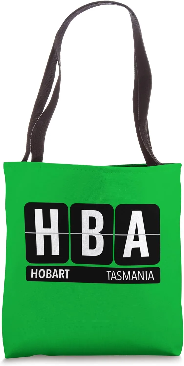HBA Hobart Tasmania AU Travel Souvenir White Text Tote Bag