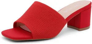 Herstyle Women's Low Heel Slip-On Heeled Mules 2025, Chunky Block Heeled Sandals & Dressy Small Heels, Square Toe | Comfortable Casual Slides for Everyday, Party & Wedding
