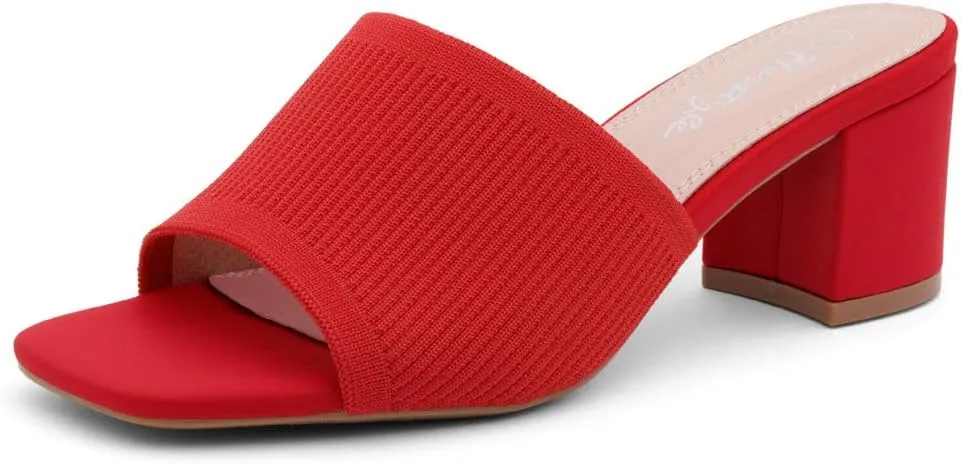 Herstyle Women's Low Heel Slip-On Heeled Mules 2025, Chunky Block Heeled Sandals & Dressy Small Heels, Square Toe | Comfortable Casual Slides for Everyday, Party & Wedding