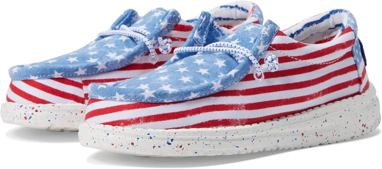 Hey Dude Boys' Wally Patriotic Slip-On Casual Shoe