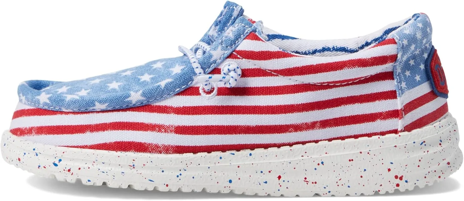 Hey Dude Boys' Wally Patriotic Slip-On Casual Shoe