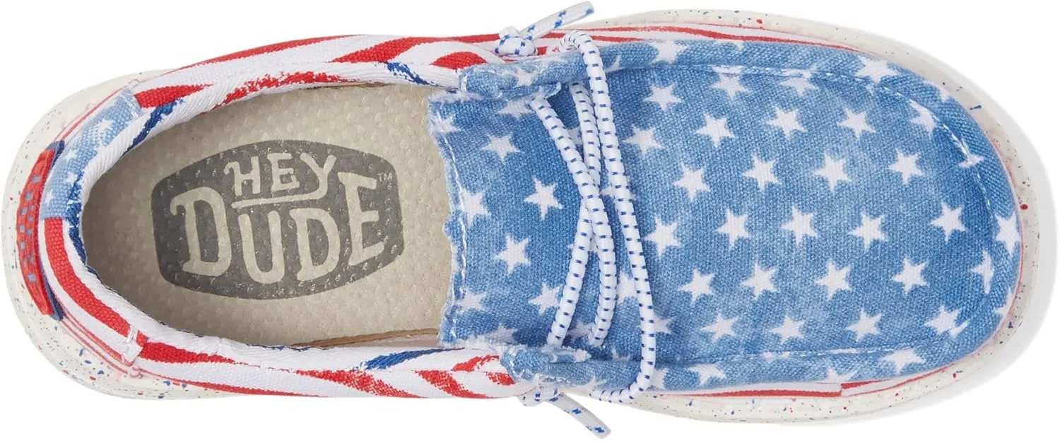 Hey Dude Boys' Wally Patriotic Slip-On Casual Shoe