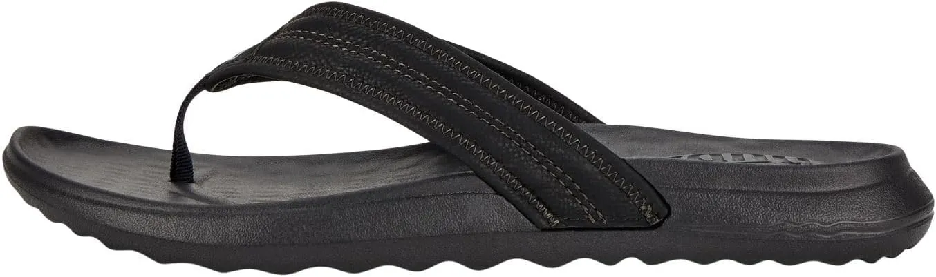 Hey Dude Men's Myers Flip Classic Black/Black | Men's Shoes | Men Slip-on Sandals | Comfortable & Light-Weight