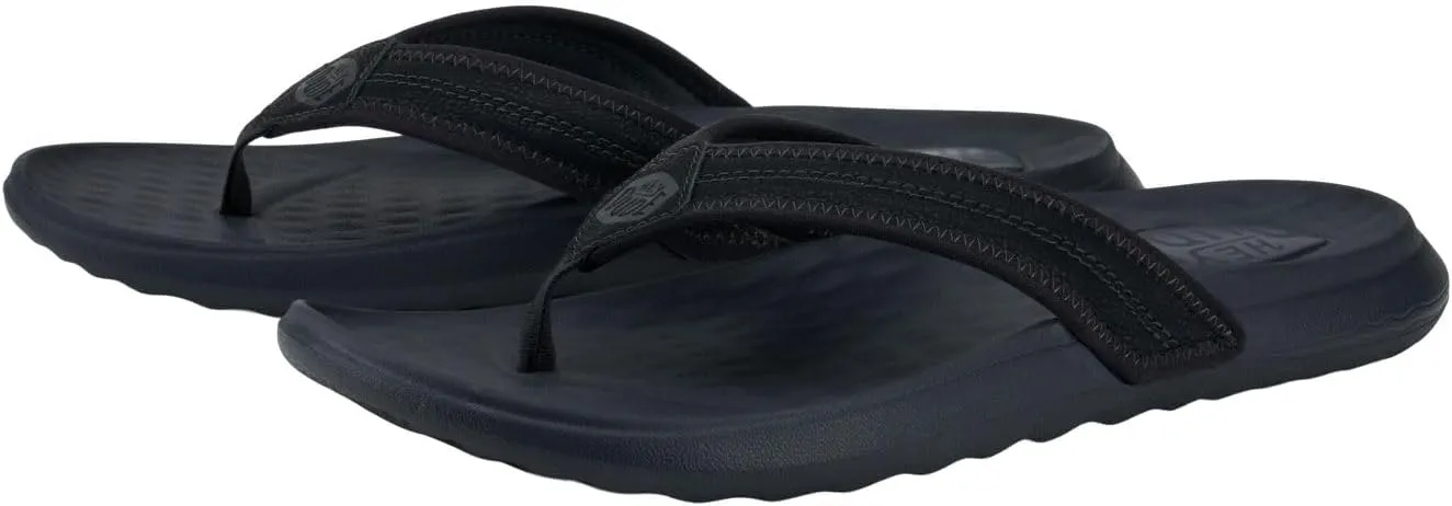 Hey Dude Men's Myers Flip Classic Black/Black | Men's Shoes | Men Slip-on Sandals | Comfortable & Light-Weight