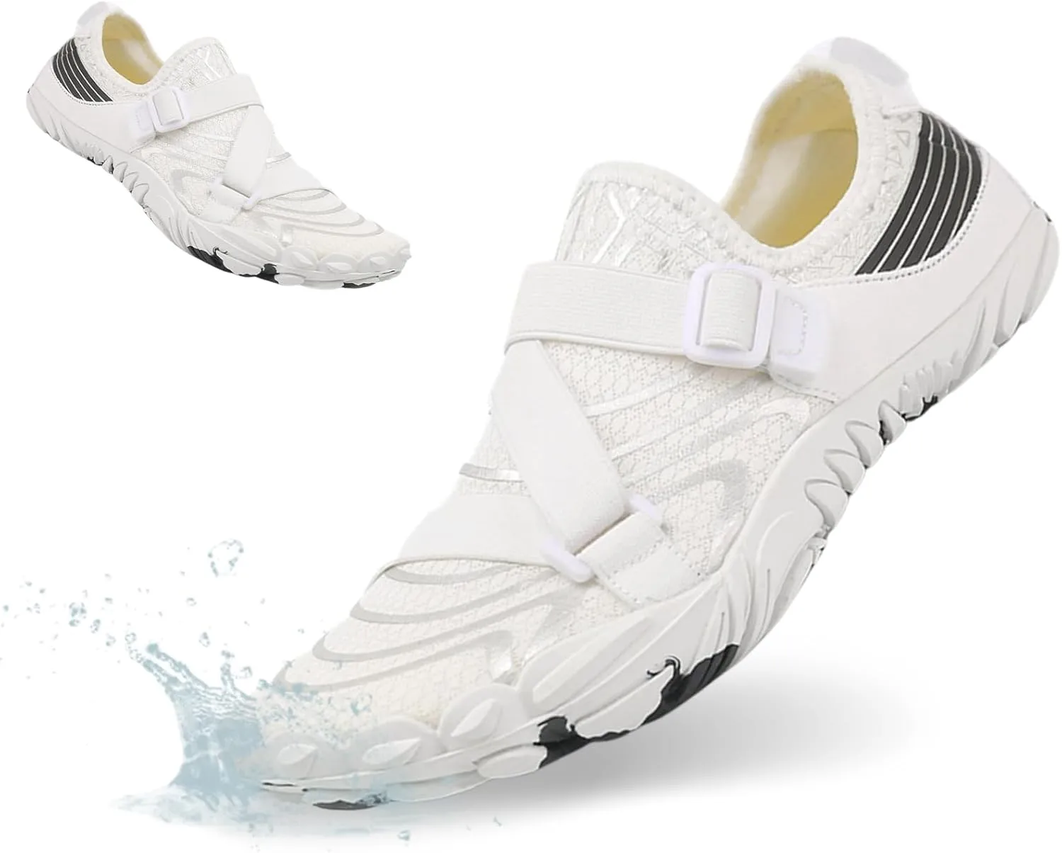 HiGropcore Water Shoes Men Women, Barefoot Wide Toe Box Beach Shoes, Quick Dry Breathable Swim Aqua Socks with Drainage