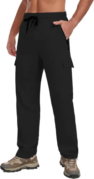 Hiking Pants Men Water Resistant Cargo Pants Lightweight Travel Pants with Zipper Pockets for Work Fishing Outdoor QYY24011