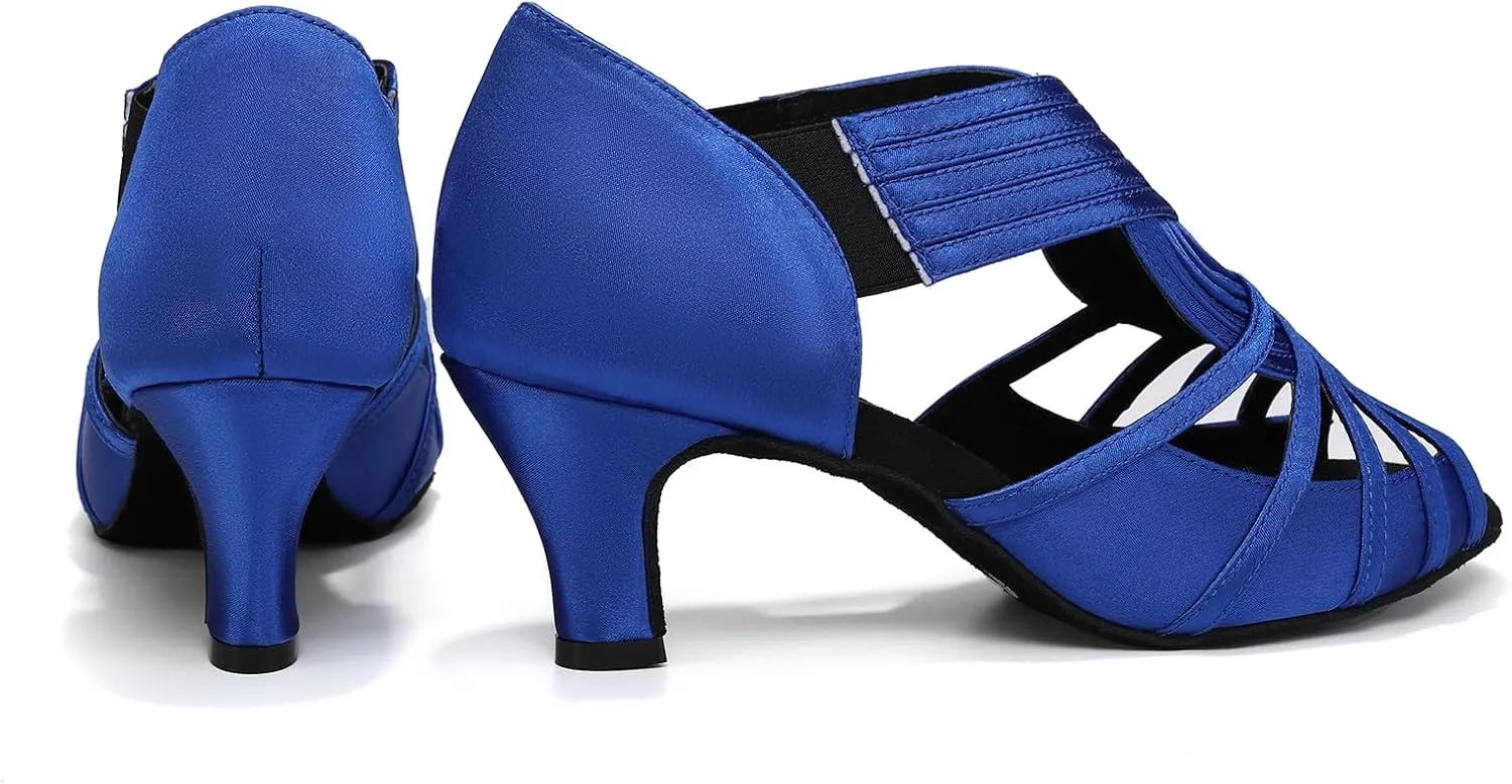 HIPPOSEUS Women's Professional Latin Dance Shoes Slip on Ballroom Salsa Bachata Performance Practice Dancer Shoes