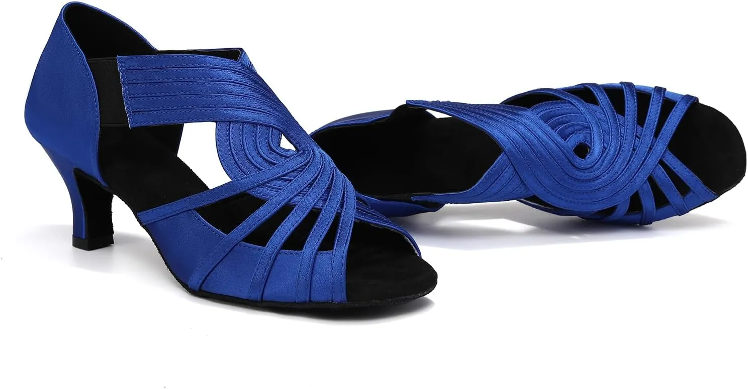 HIPPOSEUS Women's Professional Latin Dance Shoes Slip on Ballroom Salsa Bachata Performance Practice Dancer Shoes