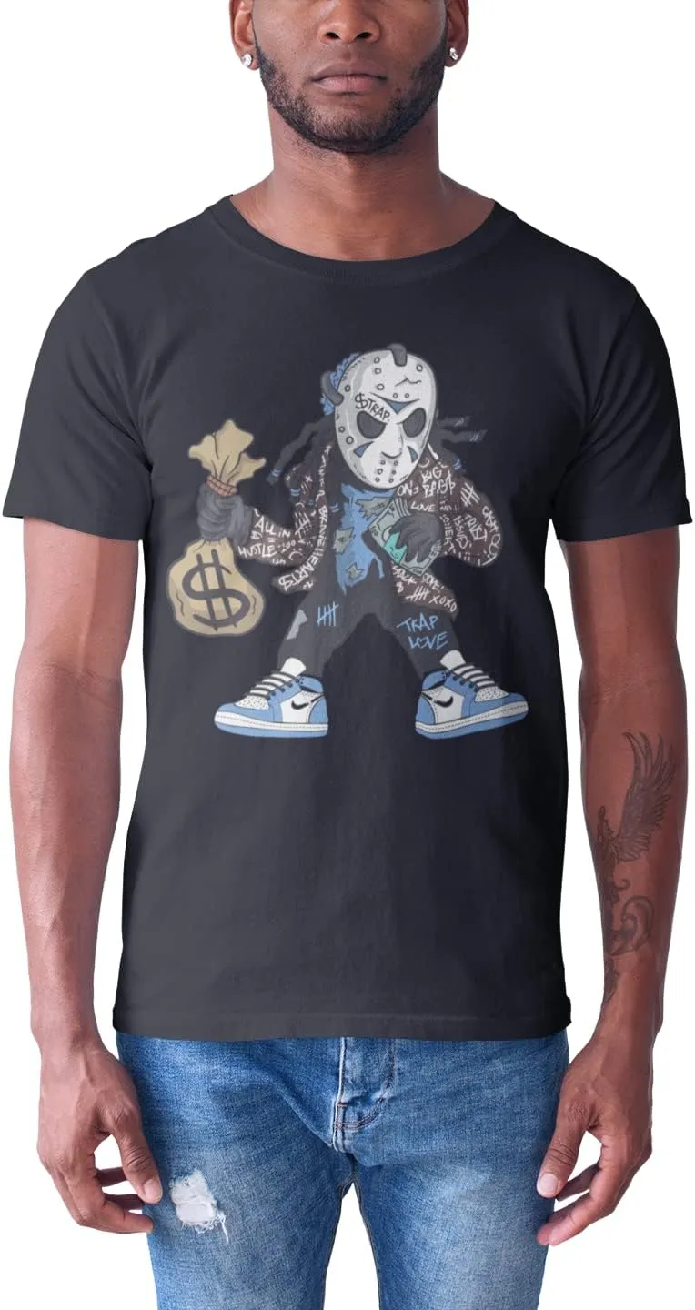 Hockey Mask Dude Jordan 1 Carolinaa Blue T Shirt, Jordan 61 Matching for Sneaker Jordan 1, Gift for Sneaker Jordan 6