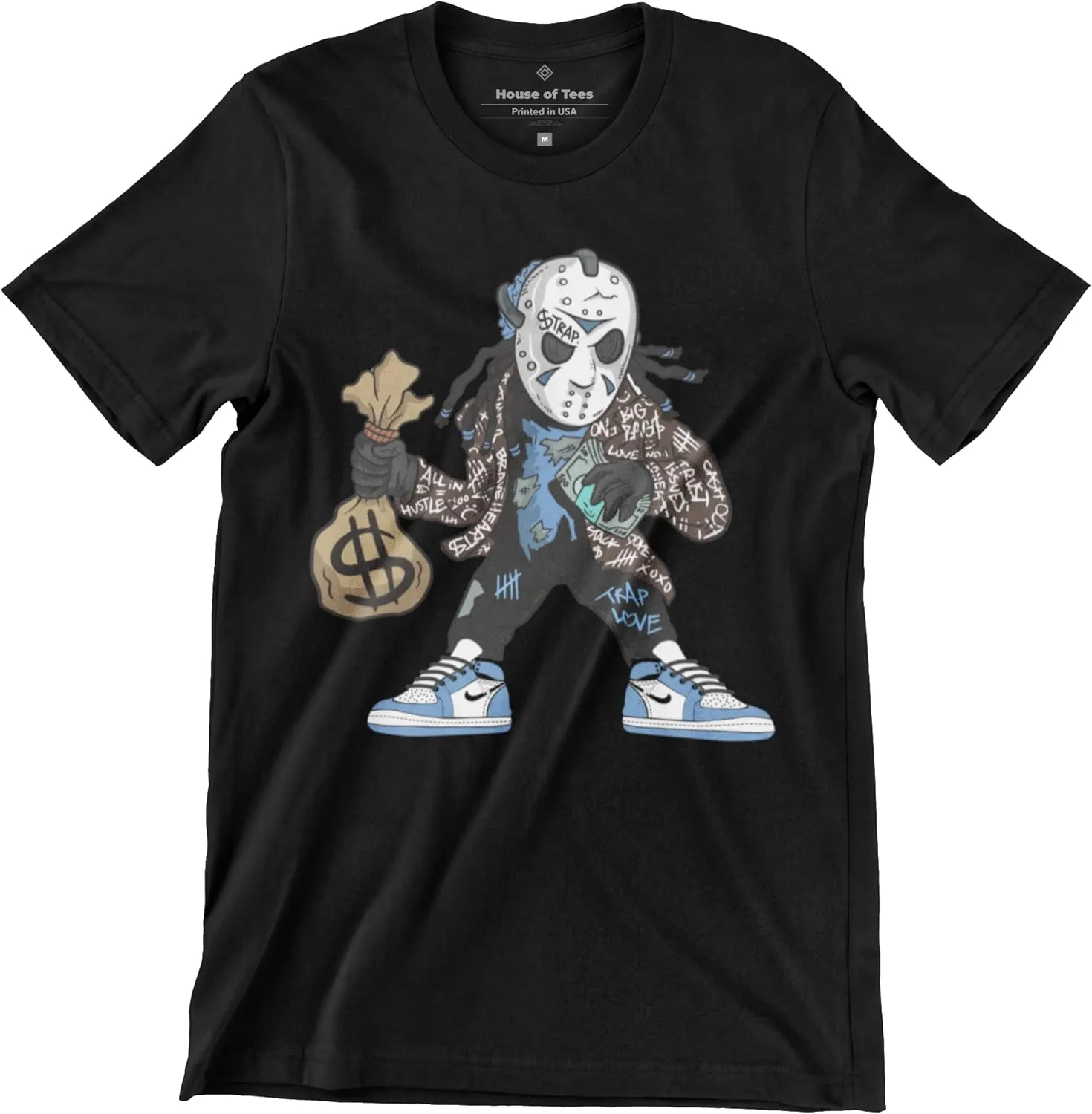 Hockey Mask Dude Jordan 1 Carolinaa Blue T Shirt, Jordan 61 Matching for Sneaker Jordan 1, Gift for Sneaker Jordan 6