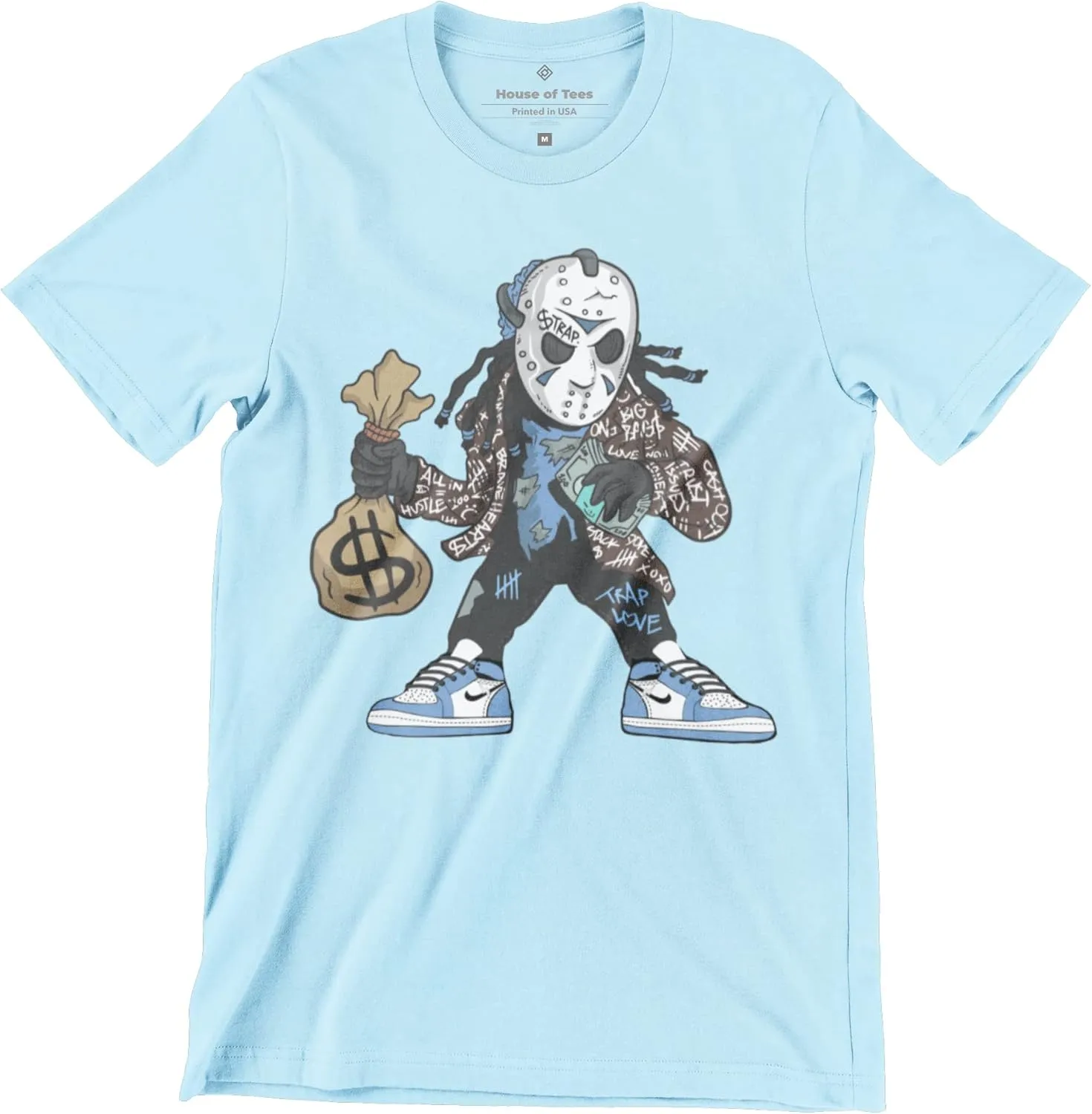 Hockey Mask Dude Jordan 1 Carolinaa Blue T Shirt, Jordan 61 Matching for Sneaker Jordan 1, Gift for Sneaker Jordan 6