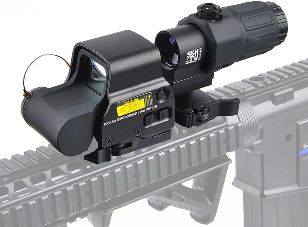 Holographic Sights   3X Magnifier Combo Airsoft Green&Red dot Sight with 20mm Switch to Side Quick Detachable QD Mount
