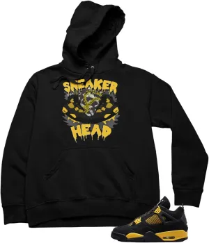 Hoodie To Match Jordan 4 Thunder Colors, Men's Hooded Sweatshirt Urban Clothing
