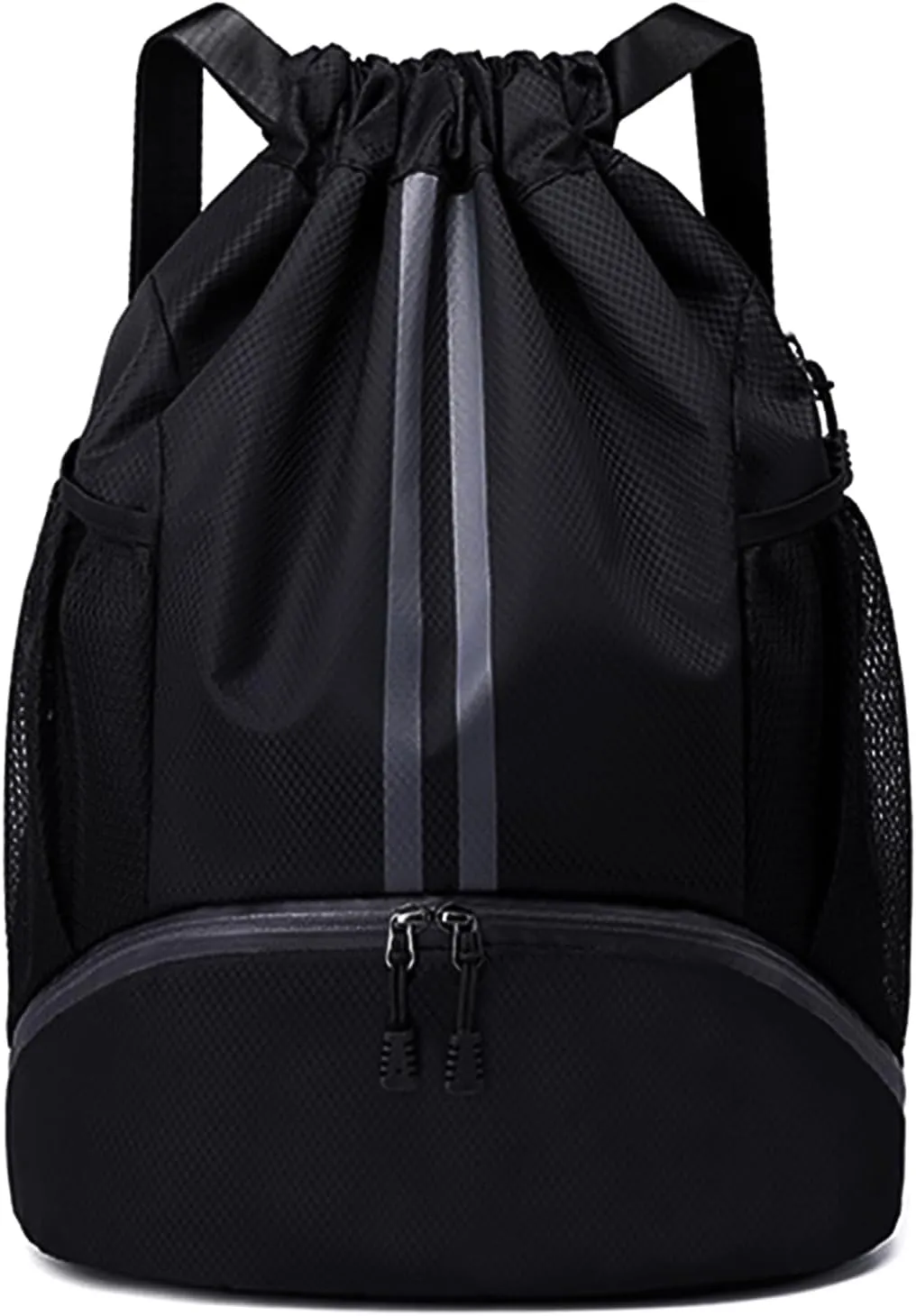HUA ANGEL Waterproof Drawstring Backpack Lightweight Nylon Gym Bag with Shoe Compartment for Travel Swimming Sports Outdoor