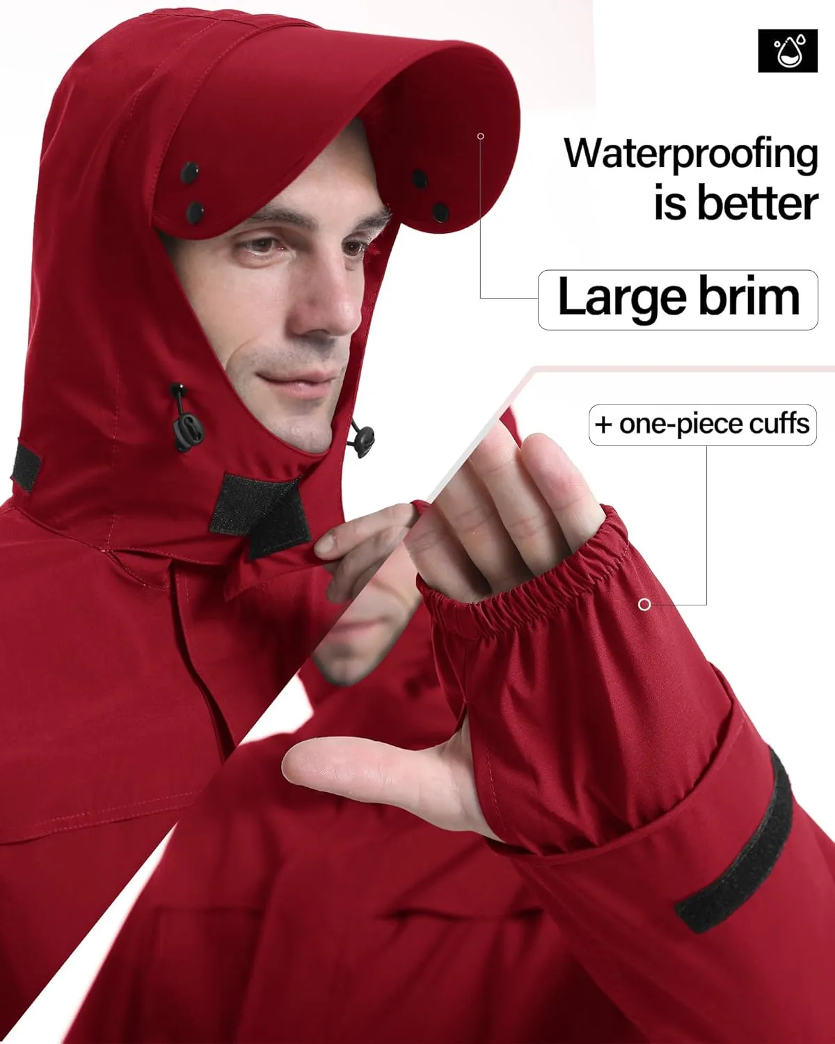 iCreek Rain Suit Waterproof Jacket with Pants 2 Pieces Breathable Lightweight Packable Raincoat with Hooded Rain Gear Unisex