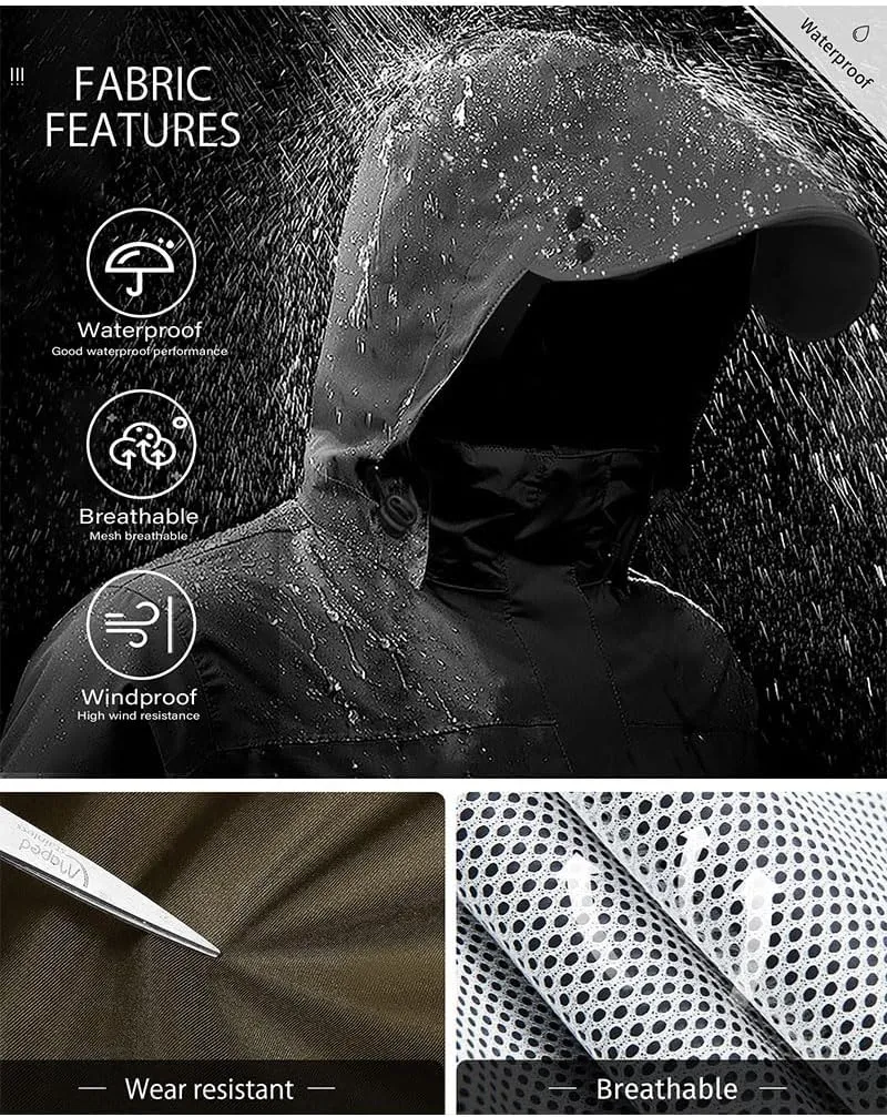 iCreek Rain Suit Waterproof Jacket with Pants 2 Pieces Breathable Lightweight Packable Raincoat with Hooded Rain Gear Unisex