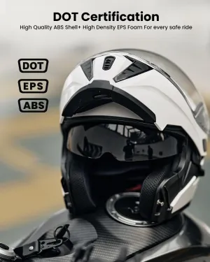 ILM Motorcycle Modular Full Face Helmet for Adult Flip up Dual Visor LED Tail Light Optional DOT