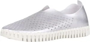 Ilse Jacobsen HORNBÆK Women's Tulip 3576 Flat | Slip-On | Low-Top | Silver | 38 EU/8 M US
