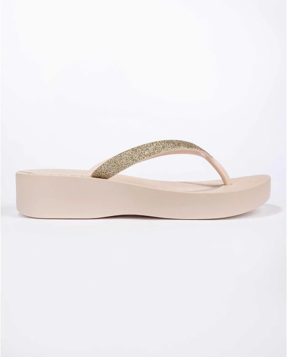 Ipanema Women's Mesh Chic Platform Flip Flops - Comfortable and Trendy Summer Platform Sandals with Glittery Straps, Anatomic Footbed & Non-Slip Sole