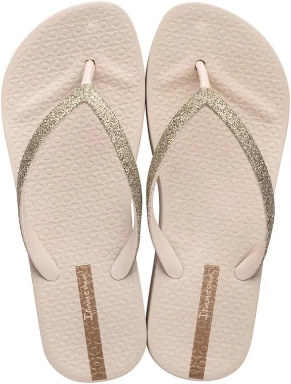 Ipanema Women's Mesh Chic Platform Flip Flops - Comfortable and Trendy Summer Platform Sandals with Glittery Straps, Anatomic Footbed & Non-Slip Sole
