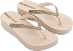 Ipanema Women's Mesh Chic Platform Flip Flops - Comfortable and Trendy Summer Platform Sandals with Glittery Straps, Anatomic Footbed & Non-Slip Sole