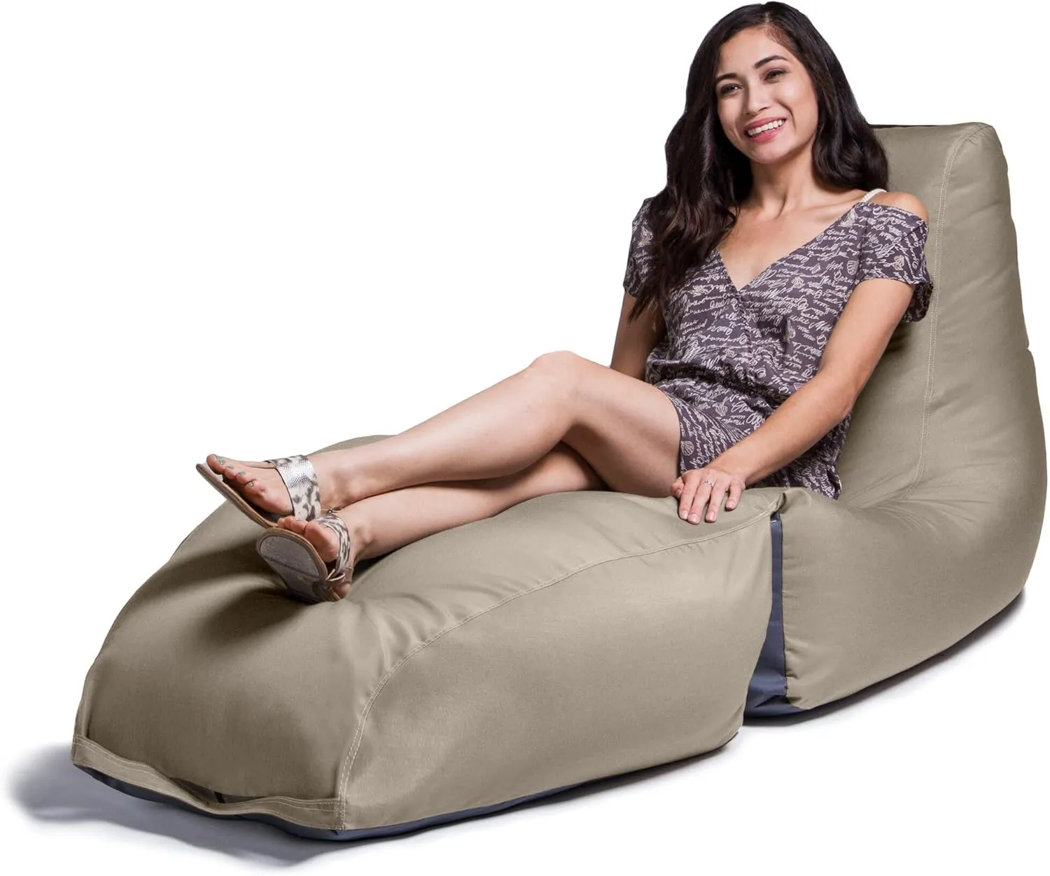 Jaxx Outdoor Prado Bean Bag Lounge Chair, Solid, Taupe