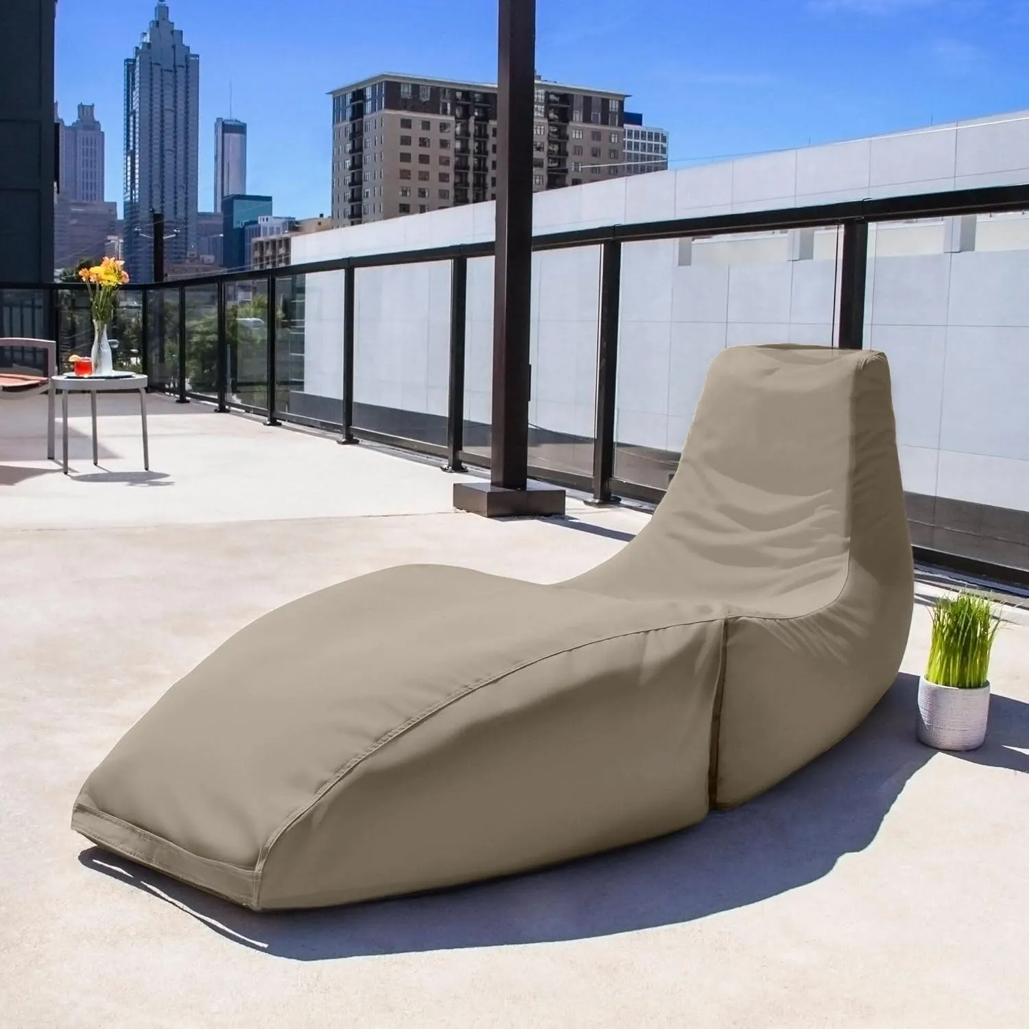 Jaxx Outdoor Prado Bean Bag Lounge Chair, Solid, Taupe