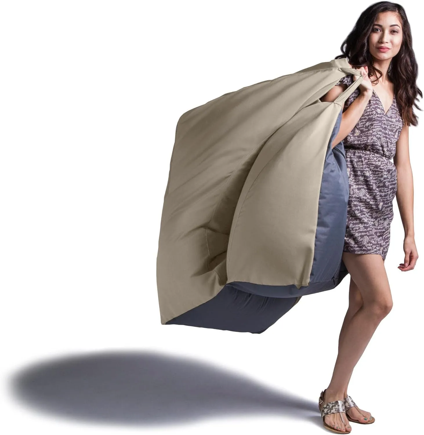 Jaxx Outdoor Prado Bean Bag Lounge Chair, Solid, Taupe