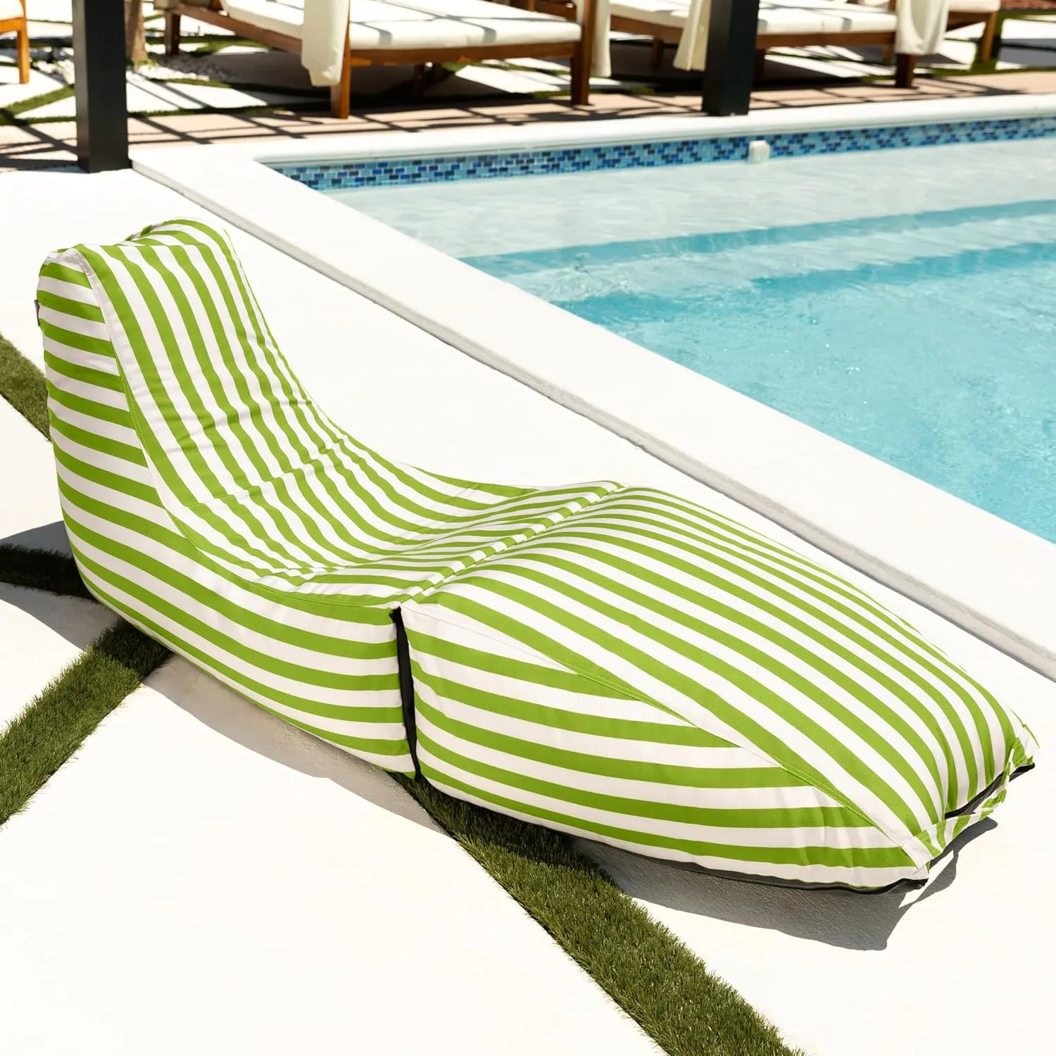 Jaxx Prado Outdoor Chaise Lounge, Lime Stripes