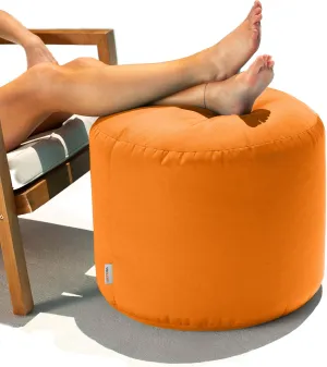 Jaxx Spring Outdoor Ottoman/Side Table, Premium Sunbrella, Tangerine