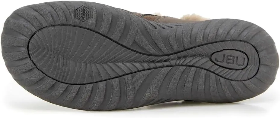 JBU Women's Heather Faux Fur Collar Fashion Comfort Casual Slip On Shoe
