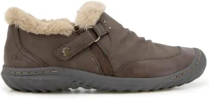 JBU Women's Heather Faux Fur Collar Fashion Comfort Casual Slip On Shoe