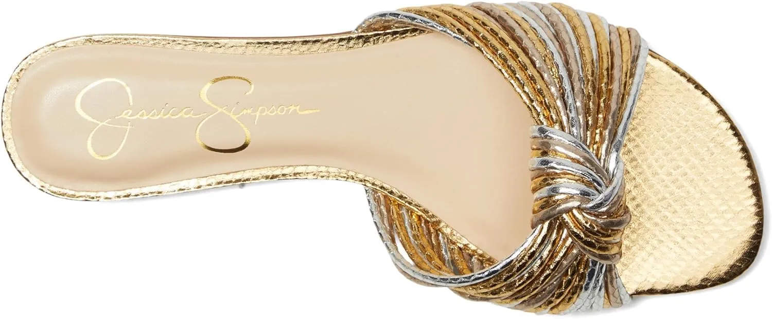 Jessica Simpson Womens Dydra Denim Slip-On Slide Sandals