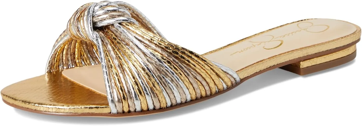 Jessica Simpson Womens Dydra Denim Slip-On Slide Sandals