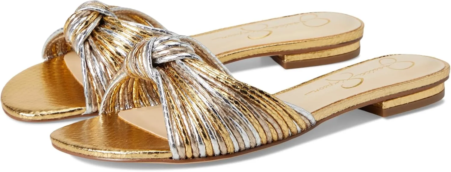Jessica Simpson Womens Dydra Denim Slip-On Slide Sandals