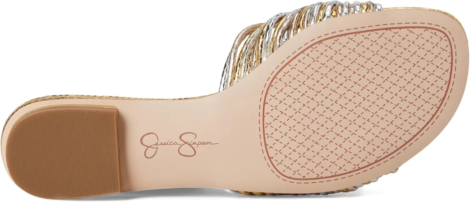 Jessica Simpson Womens Dydra Denim Slip-On Slide Sandals