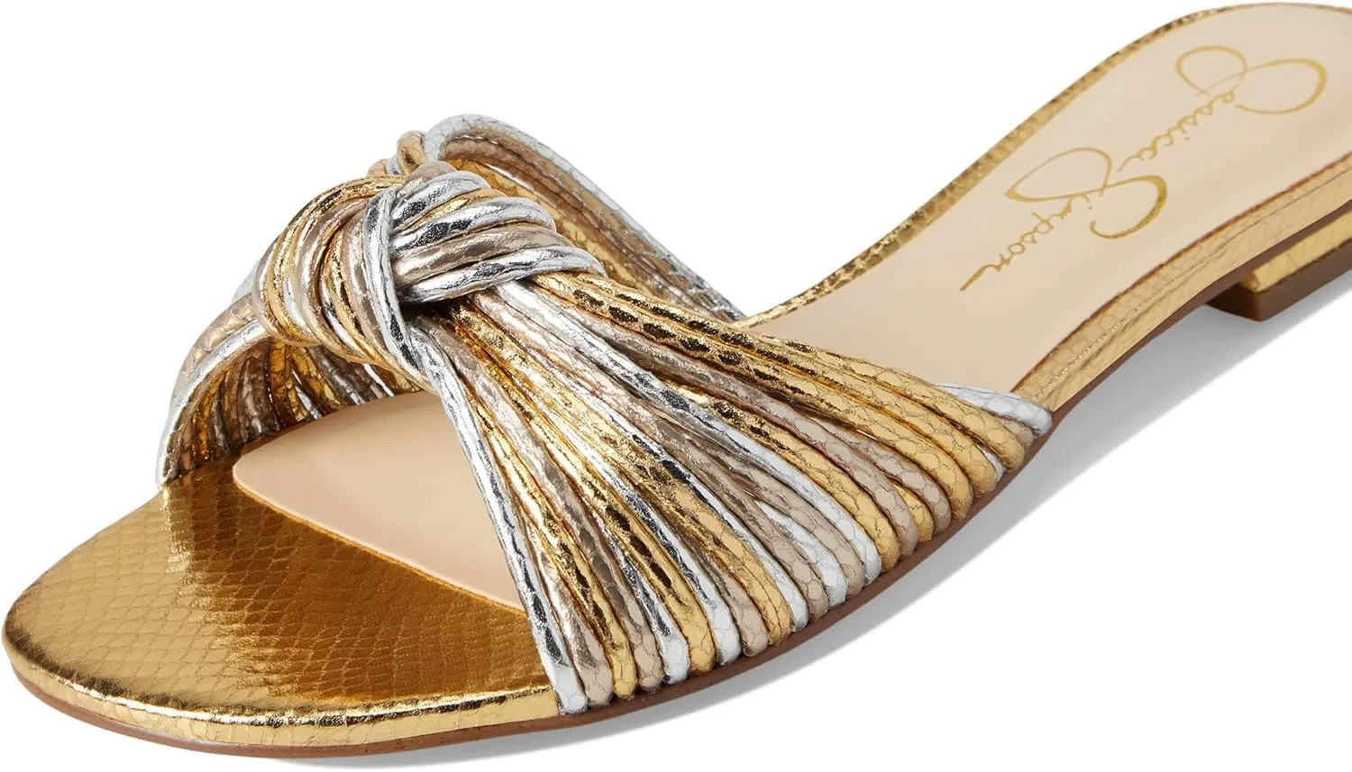 Jessica Simpson Womens Dydra Denim Slip-On Slide Sandals