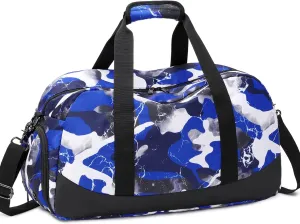 JIANYA Kids Overnight Duffle Bag Boys Sports Gym Bag with Shoe Compartment & Wet Pocket, Carry On Sleepover Bag Athletic Bag