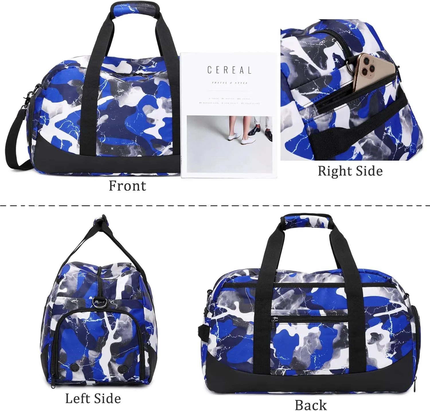 JIANYA Kids Overnight Duffle Bag Boys Sports Gym Bag with Shoe Compartment & Wet Pocket, Carry On Sleepover Bag Athletic Bag