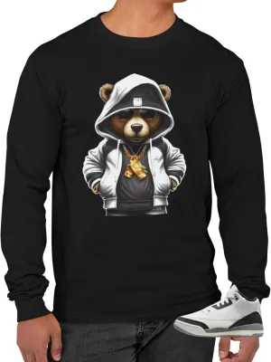 Jordan 3 Retro Cement Grey Men's Long Sleeve T-Shirt to Match Sneakers
