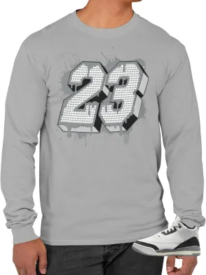 Jordan 3 Retro Cement Grey Men's Long Sleeve T-Shirt to Match Sneakers