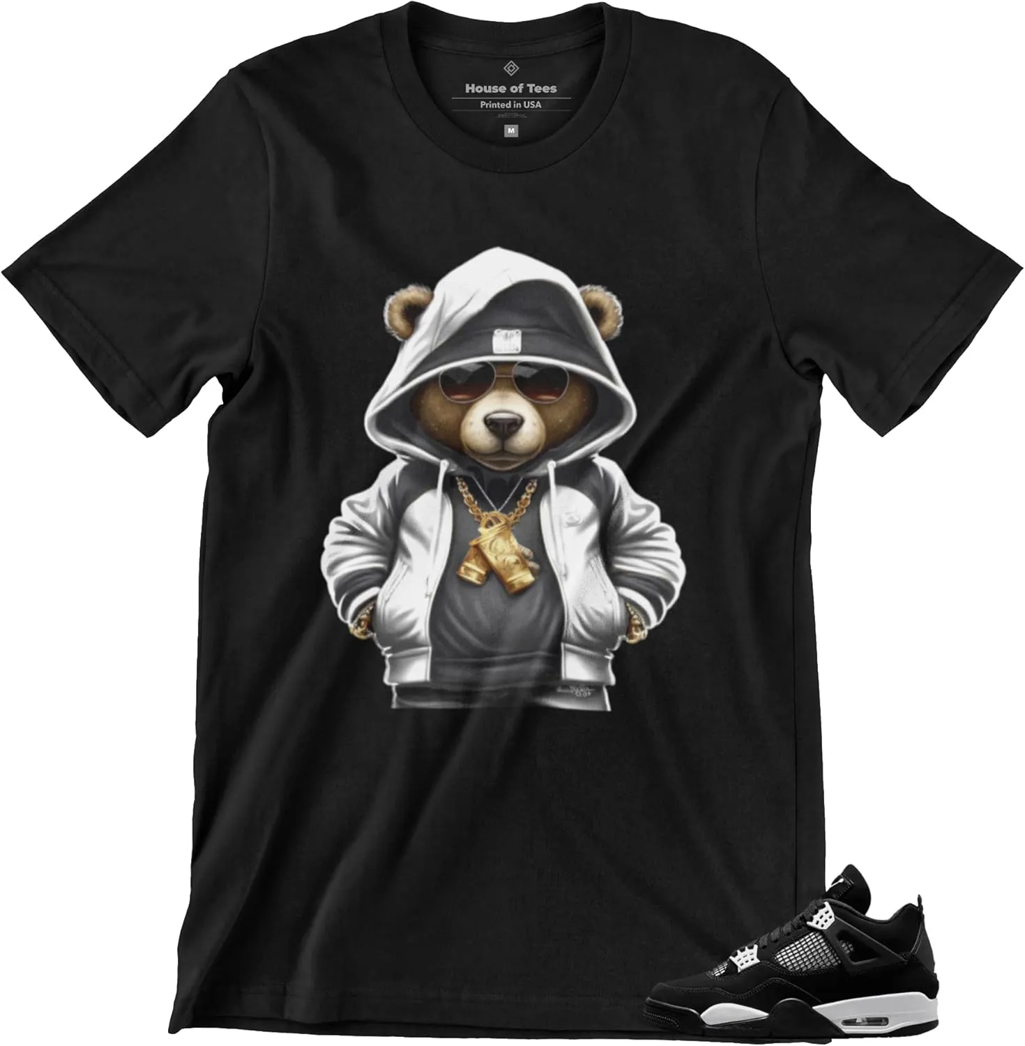 Jordan 4 White Thunder Men's T Shirt to Match Sneakers