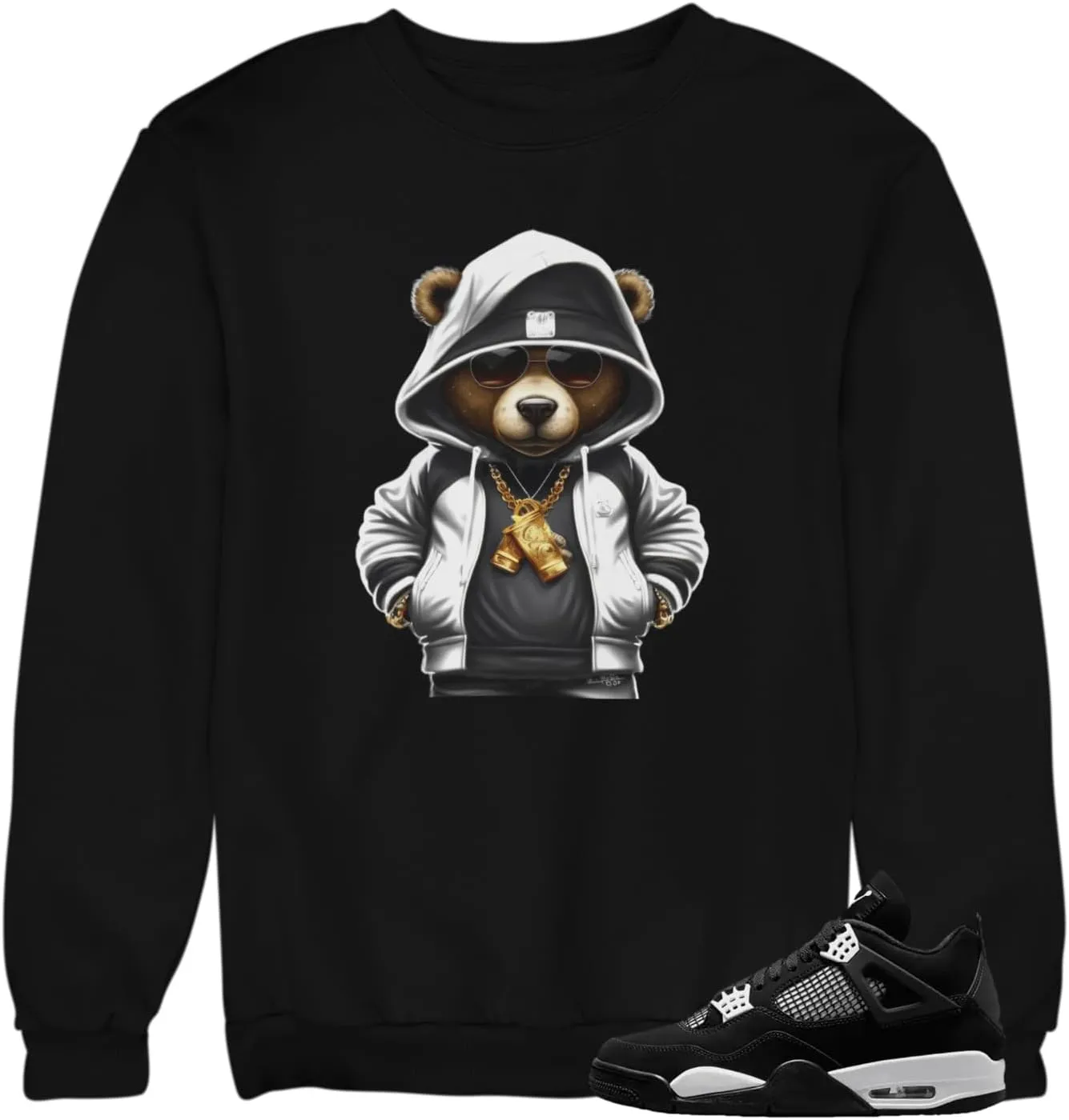Jordan 4 White Thunder Men's T Sweatshirt To Match Sneakers