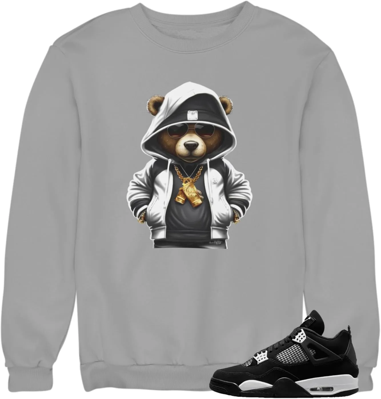 Jordan 4 White Thunder Men's T Sweatshirt To Match Sneakers
