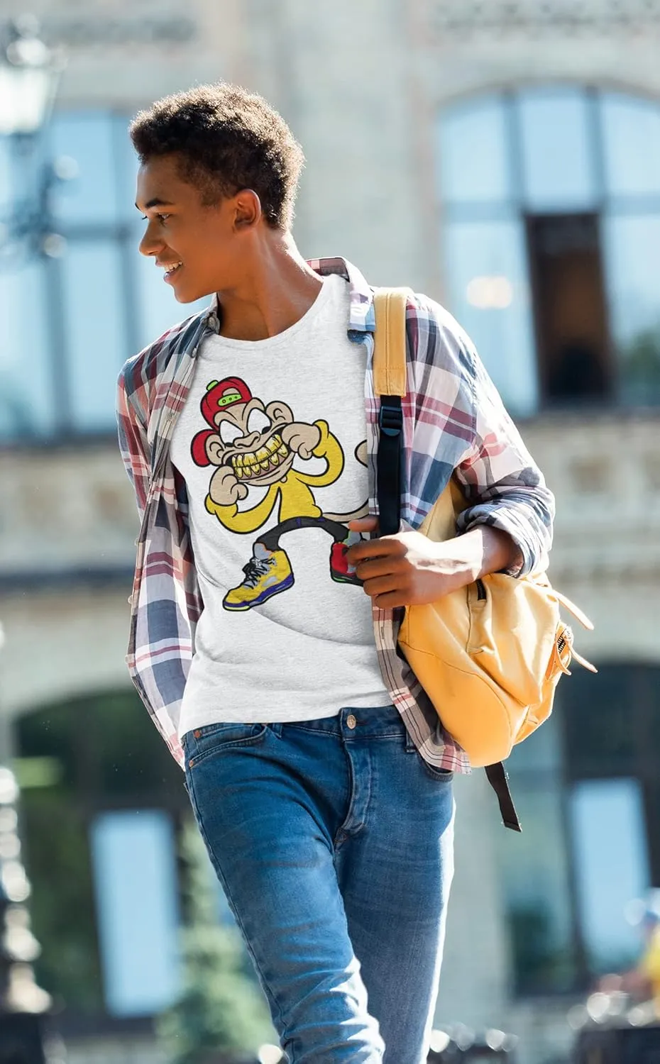 Jordan What The 5 Monkey Man Grill Men's Matching The Sneaker Urban Clothing T Shirt Small