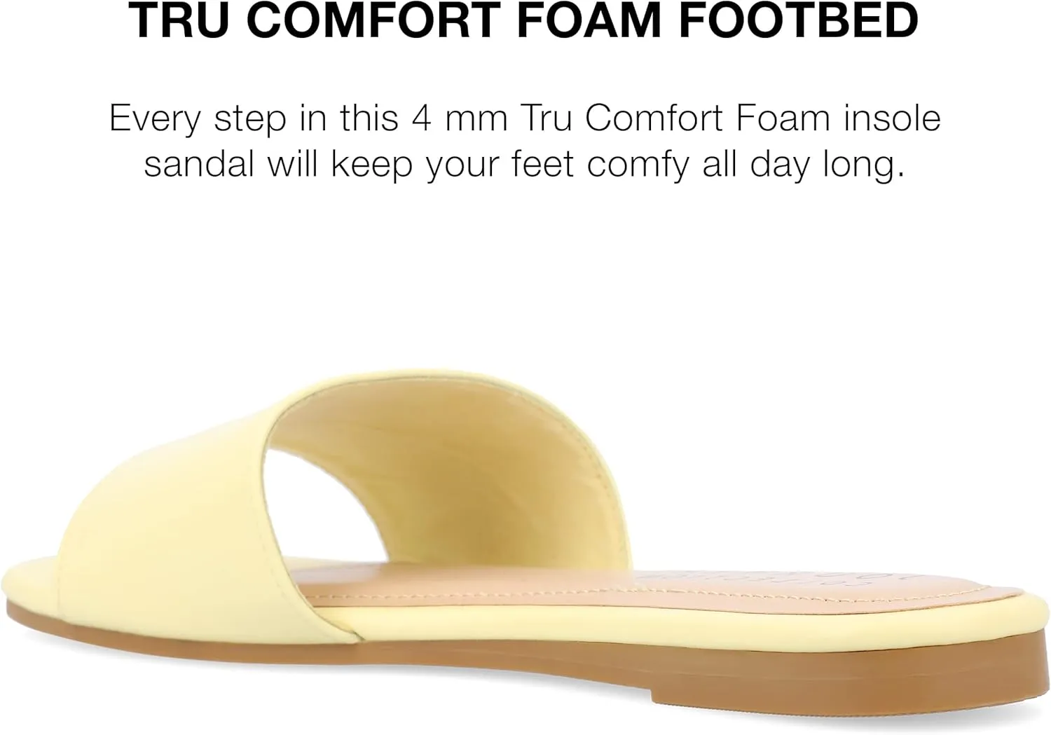 Journee Womens Kolinna Tru Comfort Foam Slip On Flat Sandals