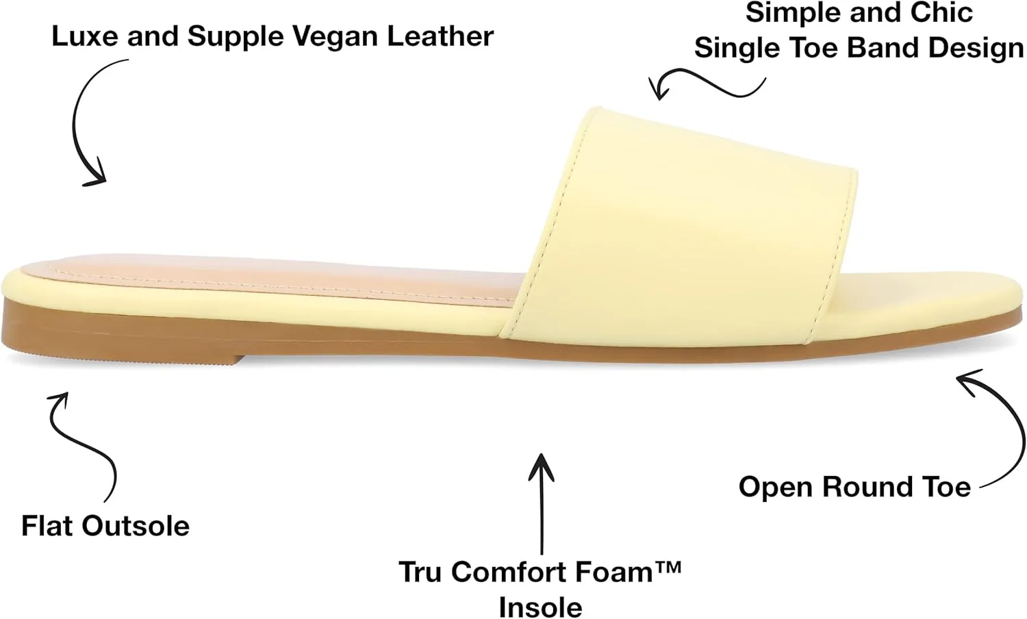 Journee Womens Kolinna Tru Comfort Foam Slip On Flat Sandals