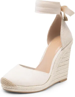 JustFab Wedge Sandals for Women Platform High Heels Summer Mule Open Toe Espadrille Wedges Slip on Comfortable Soft Arch Support Sandals
