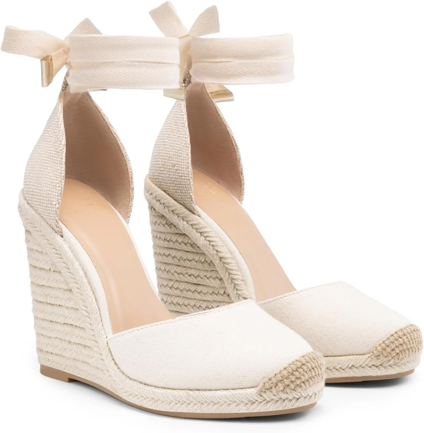 JustFab Wedge Sandals for Women Platform High Heels Summer Mule Open Toe Espadrille Wedges Slip on Comfortable Soft Arch Support Sandals